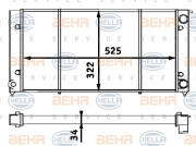 8MK 376 713-304 BEHR HELLA SERVICE chladič motora 8MK 376 713-304 BEHR HELLA SERVICE