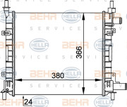 8MK 376 714-251 BEHR HELLA SERVICE chladič motora 8MK 376 714-251 BEHR HELLA SERVICE