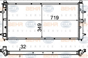 8MK 376 714-481 BEHR HELLA SERVICE chladič motora 8MK 376 714-481 BEHR HELLA SERVICE