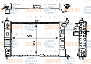 8MK 376 715-311 BEHR HELLA SERVICE chladič motora 8MK 376 715-311 BEHR HELLA SERVICE