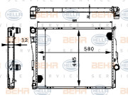 8MK 376 716-244 BEHR HELLA SERVICE chladič motora 8MK 376 716-244 BEHR HELLA SERVICE