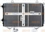 8MK 376 717-524 BEHR HELLA SERVICE chladič motora 8MK 376 717-524 BEHR HELLA SERVICE