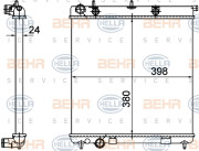 8MK 376 718-645 BEHR HELLA SERVICE chladič motora 8MK 376 718-645 BEHR HELLA SERVICE