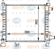 8MK 376 720-271 BEHR HELLA SERVICE chladič motora 8MK 376 720-271 BEHR HELLA SERVICE