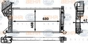 8MK 376 721-444 BEHR HELLA SERVICE chladič motora 8MK 376 721-444 BEHR HELLA SERVICE