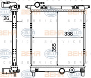 8MK 376 735-021 BEHR HELLA SERVICE chladič motora 8MK 376 735-021 BEHR HELLA SERVICE