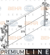 8MK 376 745-031 BEHR HELLA SERVICE chladič motora 8MK 376 745-031 BEHR HELLA SERVICE