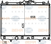 8MK 376 753-671 BEHR HELLA SERVICE chladič motora 8MK 376 753-671 BEHR HELLA SERVICE