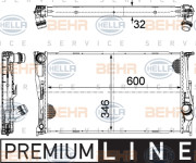 8MK 376 754-001 BEHR HELLA SERVICE chladič motora 8MK 376 754-001 BEHR HELLA SERVICE