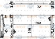 8MK 376 754-004 BEHR HELLA SERVICE chladič motora 8MK 376 754-004 BEHR HELLA SERVICE