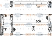 8MK 376 754-024 BEHR HELLA SERVICE chladič motora 8MK 376 754-024 BEHR HELLA SERVICE