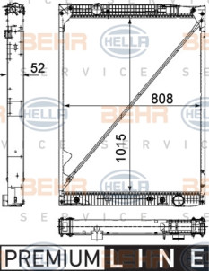 8MK 376 756-151 Chladič, chlazení motoru BEHR HELLA SERVICE