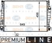 8MK 376 764-331 BEHR HELLA SERVICE chladič motora 8MK 376 764-331 BEHR HELLA SERVICE