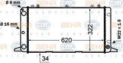 8MK 376 766-151 BEHR HELLA SERVICE chladič motora 8MK 376 766-151 BEHR HELLA SERVICE