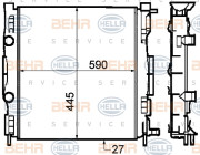 8MK 376 772-031 BEHR HELLA SERVICE chladič motora 8MK 376 772-031 BEHR HELLA SERVICE