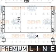 8MK 376 773-771 BEHR HELLA SERVICE chladič motora 8MK 376 773-771 BEHR HELLA SERVICE