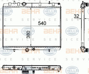 8MK 376 781-111 BEHR HELLA SERVICE chladič motora 8MK 376 781-111 BEHR HELLA SERVICE