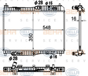 8MK 376 790-501 BEHR HELLA SERVICE chladič motora 8MK 376 790-501 BEHR HELLA SERVICE