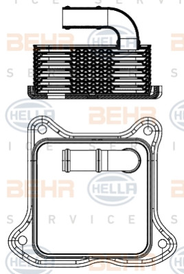 8MO 376 701-454 Olejový chladič, motorový olej BEHR HELLA SERVICE