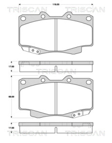 8110 13076 TRISCAN sada brzdových platničiek kotúčovej brzdy 8110 13076 TRISCAN
