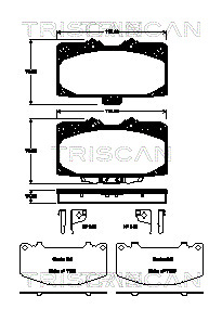 8110 68181 TRISCAN sada brzdových platničiek kotúčovej brzdy 8110 68181 TRISCAN