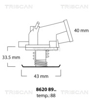 8620 8988 Termostat, chladivo TRISCAN