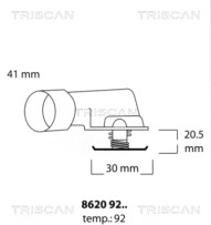 8620 9292 Termostat, chladivo TRISCAN