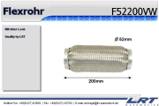 F52200VW LRT Spojovací díl potrubí flexibilní průměr 52,7 délka (v mm) 200 F52200VW LRT
