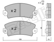 22-0005-0 Sada brzdových destiček, kotoučová brzda METELLI