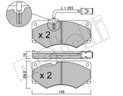 22-0014-2 Sada brzdových destiček, kotoučová brzda METELLI