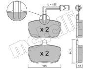 22-0016-1 Sada brzdových destiček, kotoučová brzda METELLI