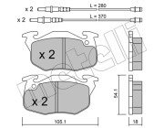 22-0037-1 Sada brzdových destiček, kotoučová brzda METELLI