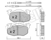 22-0037-4 Sada brzdových destiček, kotoučová brzda METELLI