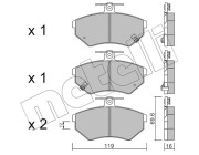 22-0050-5 Sada brzdových destiček, kotoučová brzda METELLI