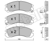 22-0134-0 Sada brzdových destiček, kotoučová brzda METELLI