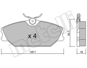 22-0142-2 Sada brzdových destiček, kotoučová brzda METELLI