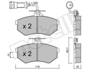 22-0148-1 Sada brzdových destiček, kotoučová brzda METELLI