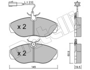 22-0154-1 Sada brzdových destiček, kotoučová brzda METELLI