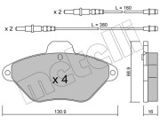 22-0157-0 Sada brzdových destiček, kotoučová brzda METELLI