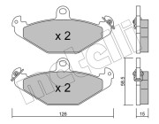 22-0165-0 Sada brzdových destiček, kotoučová brzda METELLI