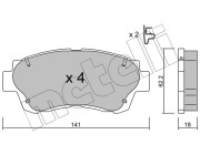 22-0167-0 Sada brzdových destiček, kotoučová brzda METELLI