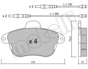 22-0184-0 Sada brzdových destiček, kotoučová brzda METELLI