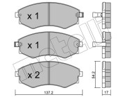 22-0188-0 Sada brzdových destiček, kotoučová brzda METELLI