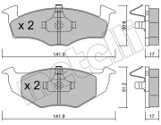 22-0206-0 Sada brzdových destiček, kotoučová brzda METELLI