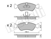 22-0208-0 Sada brzdových destiček, kotoučová brzda METELLI