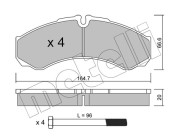 22-0212-0 Sada brzdových destiček, kotoučová brzda METELLI