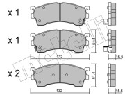 22-0223-1 Sada brzdových destiček, kotoučová brzda METELLI