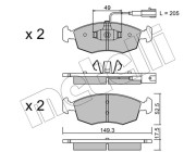 22-0274-4 Sada brzdových destiček, kotoučová brzda METELLI