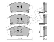 22-0292-0 Sada brzdových destiček, kotoučová brzda METELLI