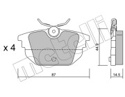 22-0299-0 Sada brzdových destiček, kotoučová brzda METELLI